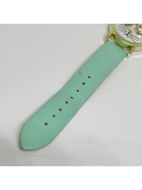 Super Cute Cat women’s watch gold tone case 36mm quartz leather running - Image 4