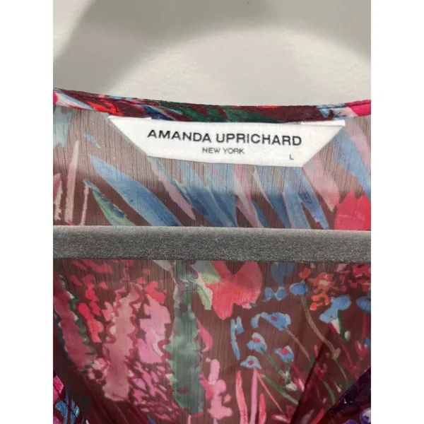 Amanda Uprichard Amani Long Sleeve Mini Dress in Bloom Sz L - Image 4