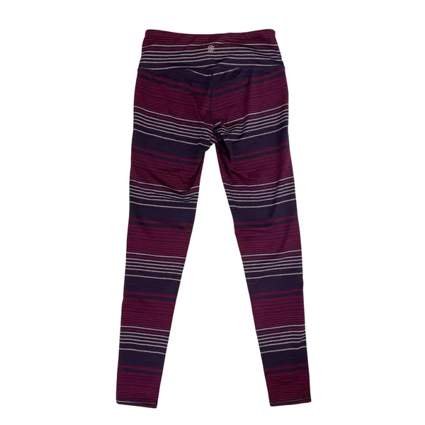 Athleta Womens‎ High Rise Striped Leggings Purple Burgundy Grey Small 349333-01 - Image 3