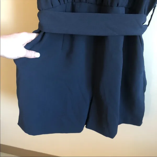 H&M Dark Blue Romper with Tie Belt - Image 4