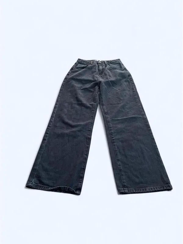 HD in Paris Y2K black wide leg jeans soft grunge baggy denim Size Small 🖤 - Image 3
