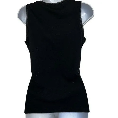 WHITE HOUSE BLACK MARKET‎ Black And White Geometric Sequin Top EUC Small - Image 5