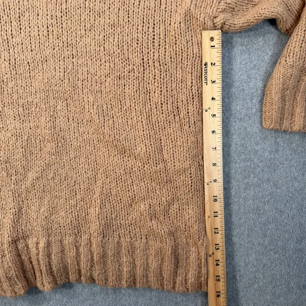 Aerie Women's Small Brown Chunky Knit Oversized Sweater Crew Neck Wool Blend - Image 7