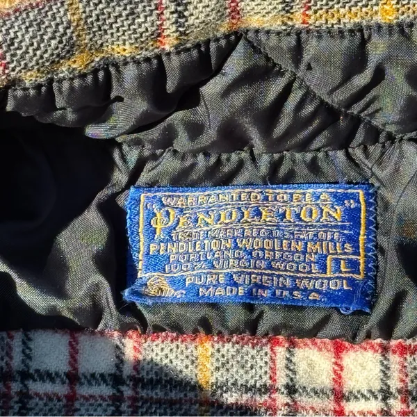 Pendleton Plaid Pure Virgin Wool Shirt Jacket Medium Made in USA Vintage - Image 9
