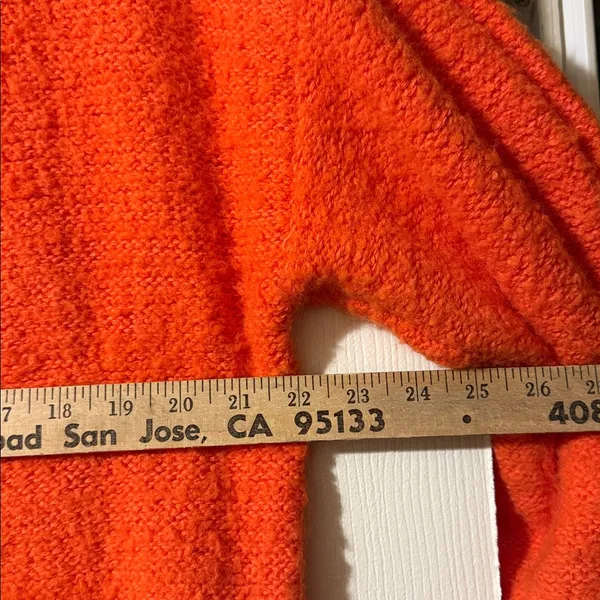 Free People Womens Snow Drop Cardigan in orange knit Small - Image 8