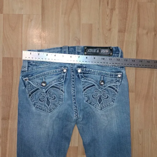 Rock Revival Womens Size 25 Sasha Boot Jeans Denim Embroidered Bling Distressed - Image 4