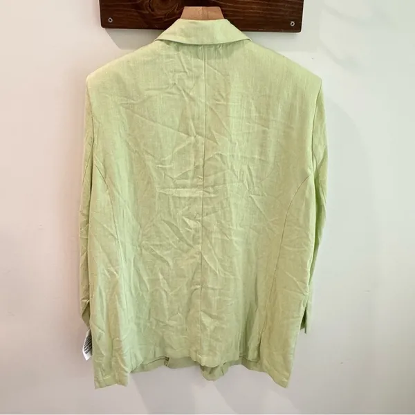 NWT ASOS Lime Green Linen Blend‎ Oversized Blazer Size 14 - Image 5