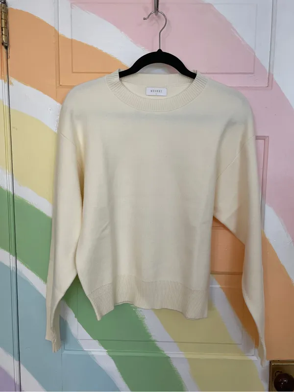 NWOT MESHKI Lauren Knit Trouser & Braxton Cozy Jumper Sweater Set in Ivory 🧡🎀 - Image 13