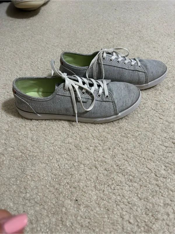 Vans Gray Lace-Up Sneakers with Lime Green Insole - Image 2