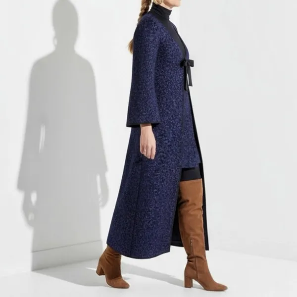 HILL HOUSE Lou Lou Wool-Blend Metallic Tweed Jacket, Midnight, XS - Image 3