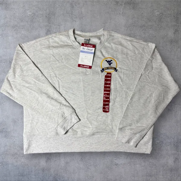 NEW West Virginia Mountaineers Sweatshirt‎ Womens XL Gray Liv Casual Crewneck - Image 2