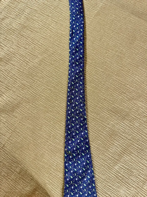 Vineyard Vines Men’s Silk Tie Golf Clubs Balls Navy Blue Green Martha’s Vineyard - Image 7