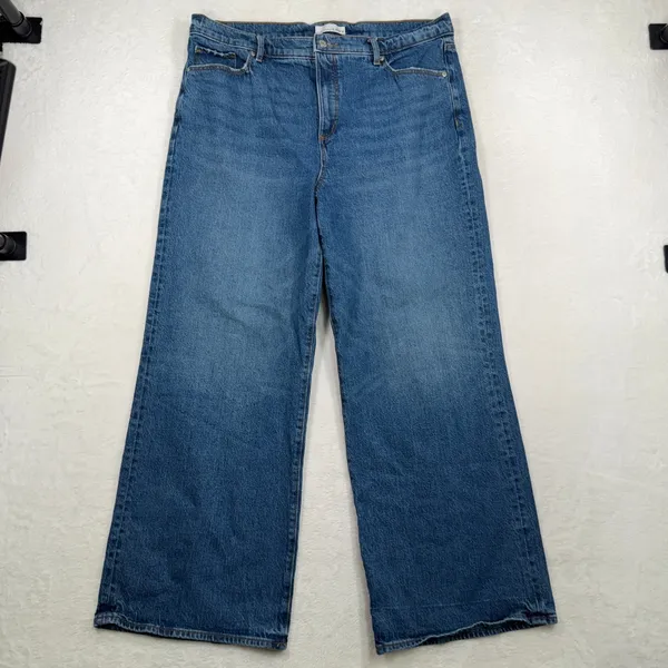 LOFT 14 The Wide Leg Jeans Blue High Rise Stretch 781787 Casual Minimalist - Image 2