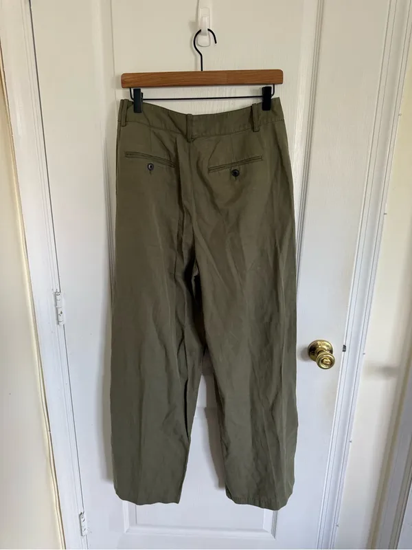 Madewell NEW The Harlow Wide-Leg Pant in Drapey Twill Faded Ivy - Image 6