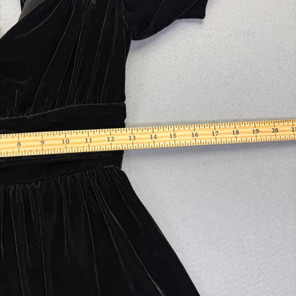 The Kooples Black Velvet Ruched Mini Dress FROB18041K‎ Size 1 NEW - Image 5