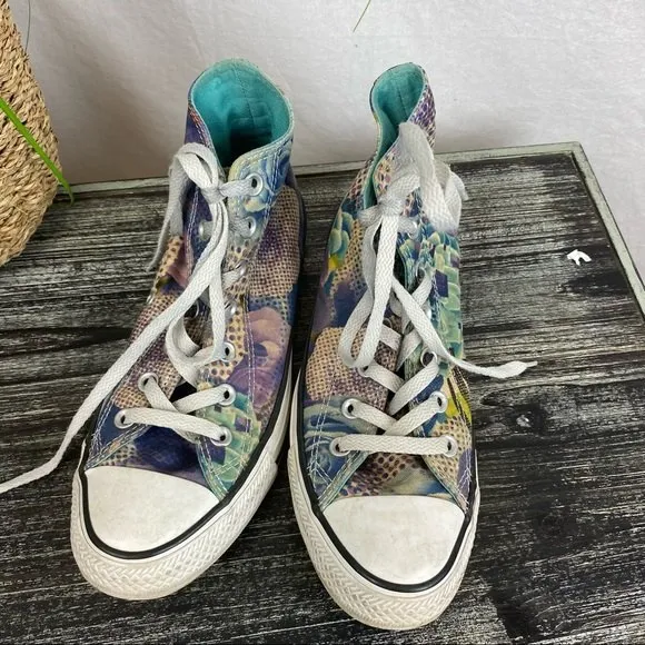 Converse All Star Digital Floral Chuck Taylor Hightop Athletic Sneaker Shoes 7 - Image 9