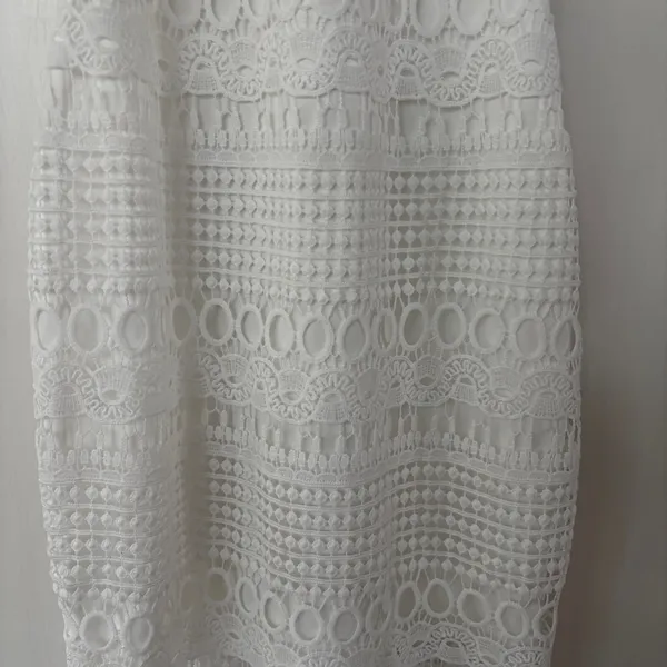 Two Sisters‎ The Label Rivers Dress Size 2 White Lace Illusion Midi Dress Bridal - Image 6