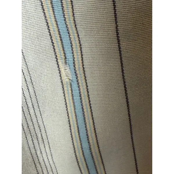 American‎ Eagle Striped Pants Women 10 Gray Blue Frayed Raw Edge Flare Retro - Image 8