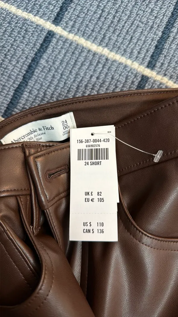 Chocolate Brown Abercrombie Vegan Leather Pants - Image 5