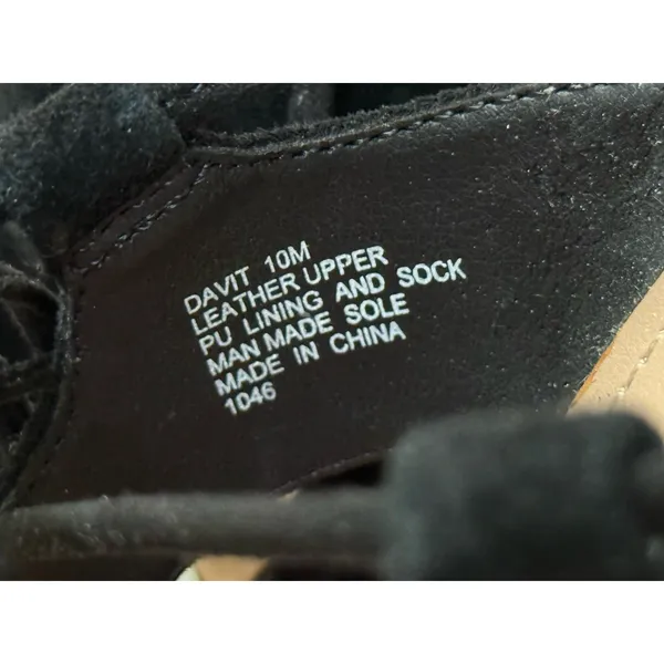 STEVE MADDEN Davit Heels Womens 10 Black Leather Suede Lace-Up Shoes‎ - Image 4