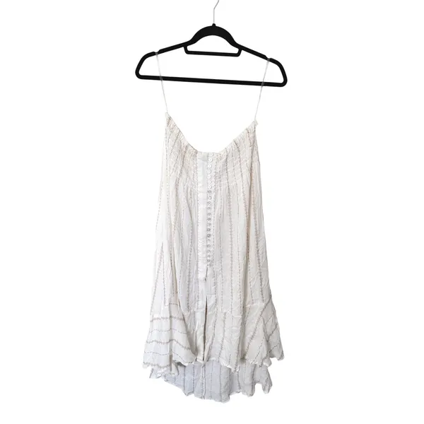 Dotti Rayon Swim Cover Up Skirt Size‎ Medium White Front Buttons NEW - Image 2