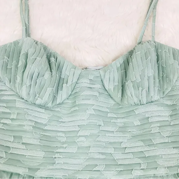 GIANNI BINI Sage Green Tiered Corset Midi Dress Cocktail Party Formal Size 2 New - Image 5