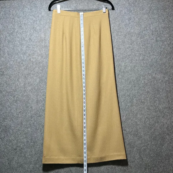 Express Vintage‎ 90s 3 Piece Suit Set 9/10 Camel Tan Wool Blend Blazer Pant Skirt Lined - Image 16