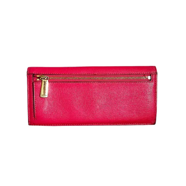 Coach Scarlet Pink Saffiano Leather Slim Soft Wallet #F49350 - Image 2