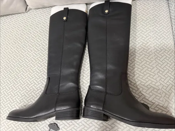 INC International Concepts Womens Fawne Tall Leather Boot Black 7.5 - Image 10