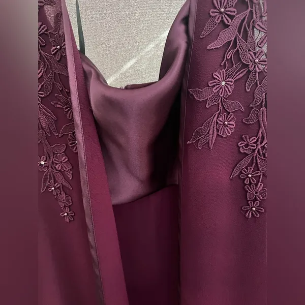 Patra two piece dress burgundy size 8 Vintage embroidery to jacket Maxi - Image 7