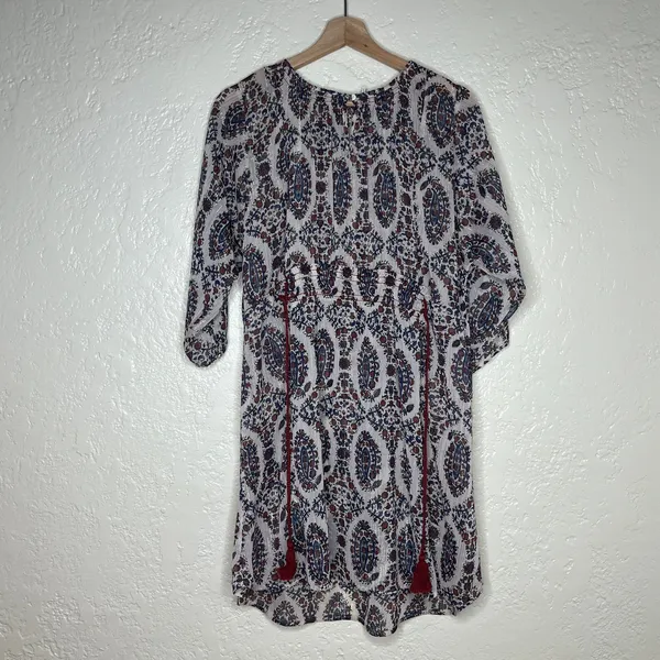 Floreat by Anthropologie Women's Zhara‎ Floral Paisley Sheer Peasant Dress Small - Image 3