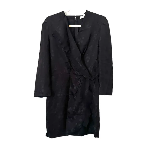 SANDRO Walls Wrap Effect Floral Jacquard Mini Dress Sz‎ 40 (L) - Image 2