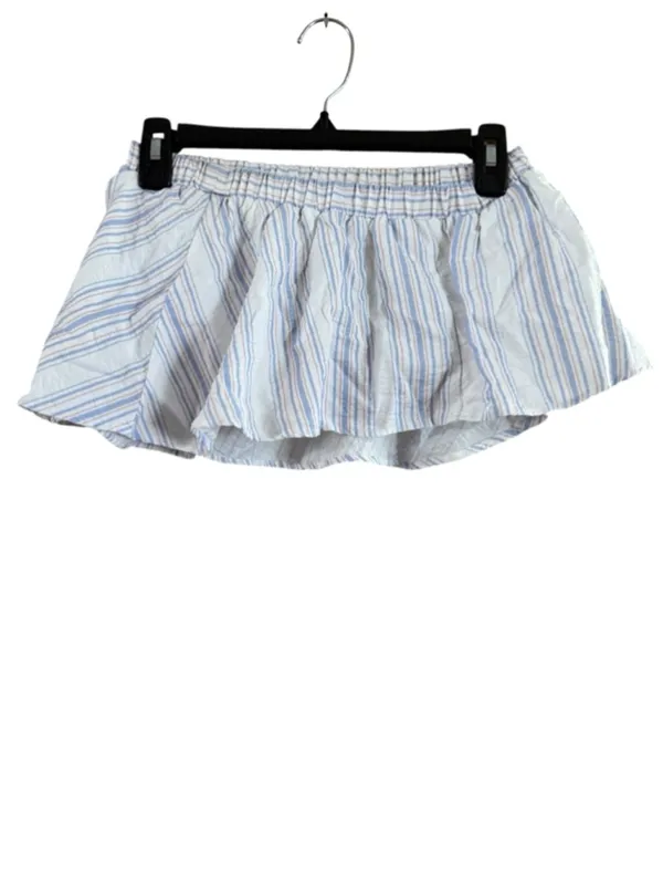 Women's Olive Scent White & Blue Striped Mini Skirt M - Image 8