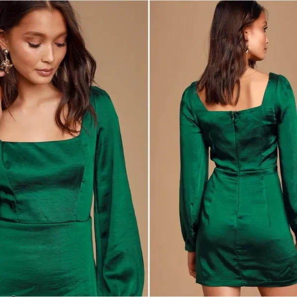 LULUS Sexy Wedding Prom Formal Event Classy Holidays Satin Mini Dress NWOT - Image 4
