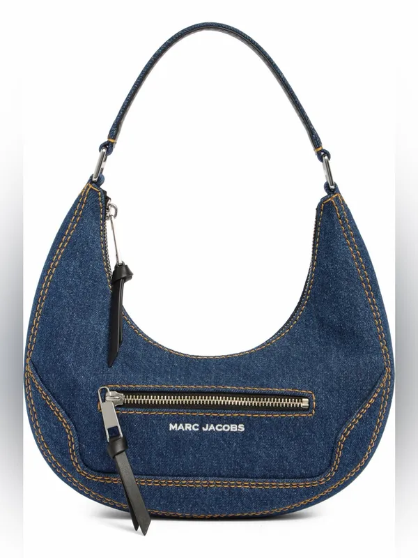 Marc Jacobs Dark Blue Denim Crescent Shoulder Bag - Image 13