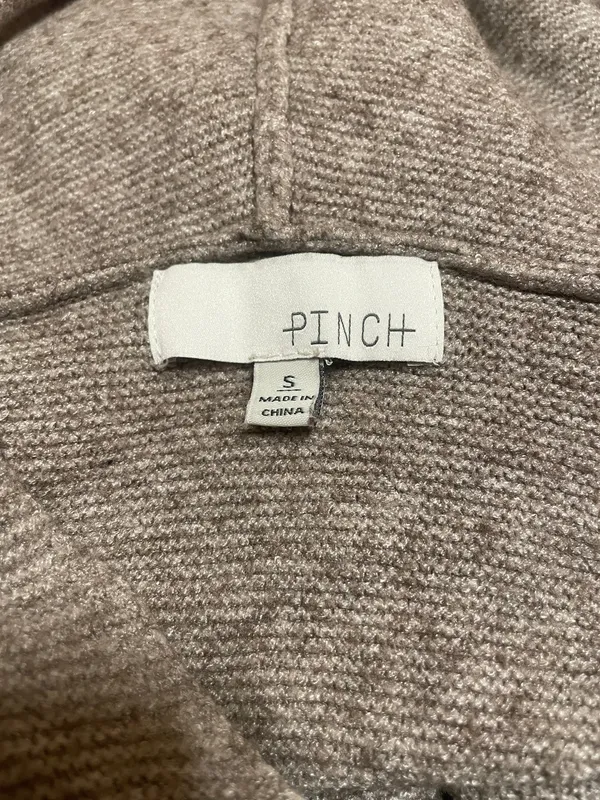Pinch Taupe V-Neck Hooded Pullover Sweater Size Small - Image 7