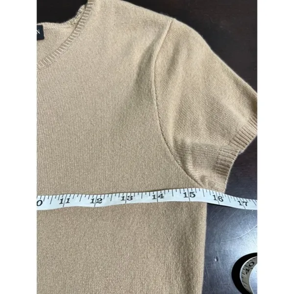Ralph Lauren Cashmere Blend Short Sleeve Knit Sweater Dress Camel Tan M - Image 10