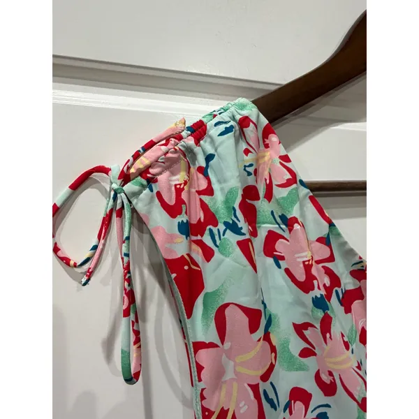 Hello Molly Mint Floral One Shoulder Ruched Cut Out Maxi Dress Size 4 - Image 4