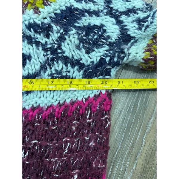 Free People Fair Isle Sweater Large Chunky Knit Boho Cozy Winter - Image 6