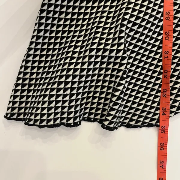 Nicole Miller Collection‎ Claudette Knit Wrap Sweater Dress L Geometric Ruffles - Image 11