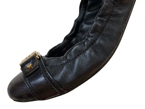 Tory Burch Leather Ambrose Ballet Flats Black Size 7 - Image 4