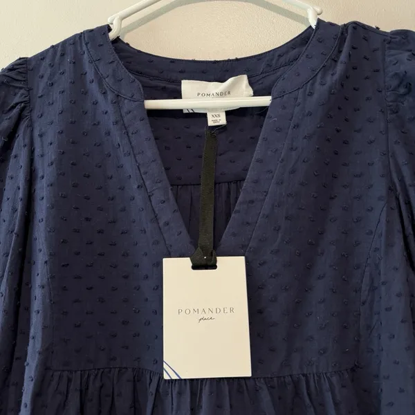 Pomander Place Tuckernuck NWT Kenzo Navy Blue Swiss Dot Dress Size‎ XXS - Image 3