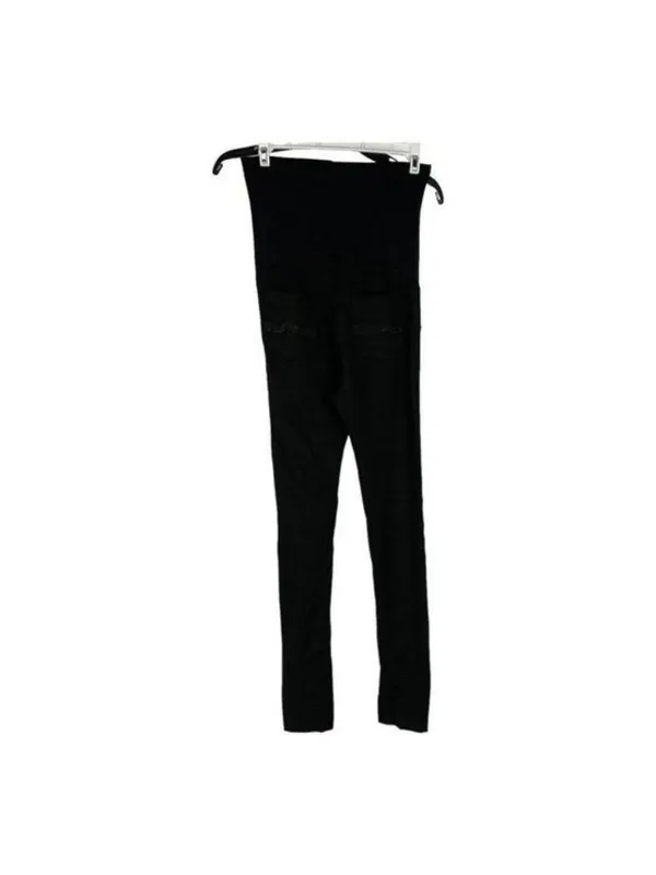 Bella Vida Maternity Black Stretch Skinny Pants Small Rhinestone Pocket Detail - Image 7