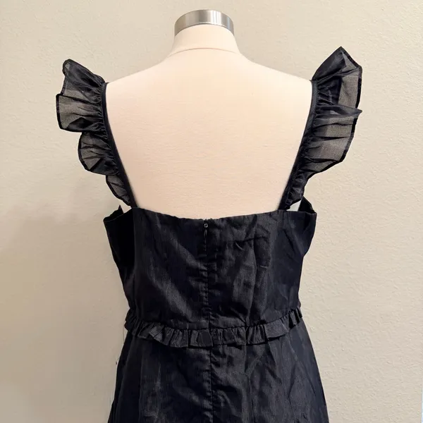 Lulus‎ Effervescent Aesthetic Black Tiered Ruffled Midi Dress XL Event Party - Image 6