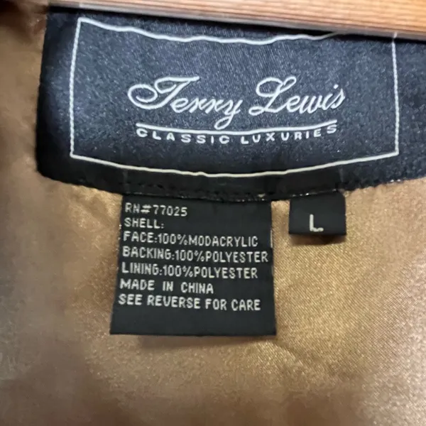 Terry Lewis Women’s Faux Fur Vest Satin Trim Y2K Mob Wife Brown Luxe Women Sz L - Image 5