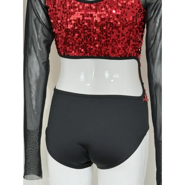 Weissman Dance Leotard Women’s Adult Medium MA Sequin Costume Long Sleeve - Image 8