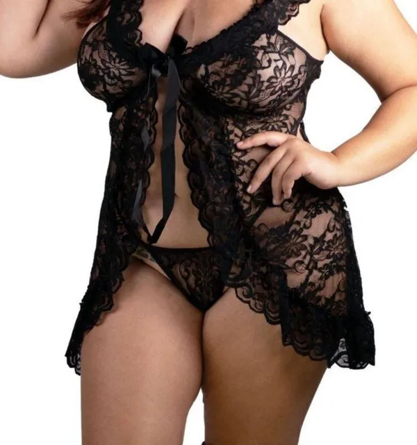 Purple Lace Chemise Babydoll XL - Image 7