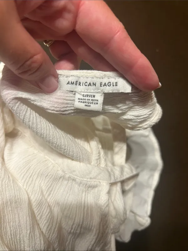 American Eagle Outfitters White Halter Babydoll Tank - Image 4
