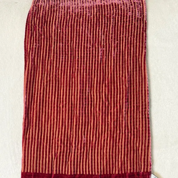 Elaine Gold Burnout Crushed Velvet Scarf Silk Blend Striped Whimsigoth 49" NEW - Image 5