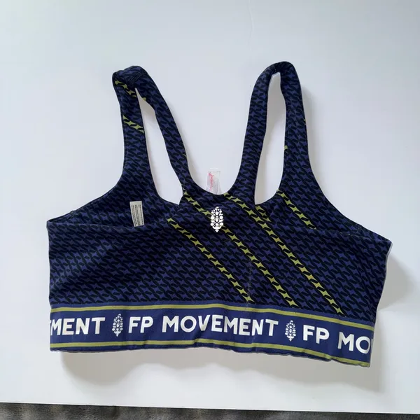 FP Movement Never Better Sports Bra Small Navy Blue Racerback Activewear NO PADS - Image 5
